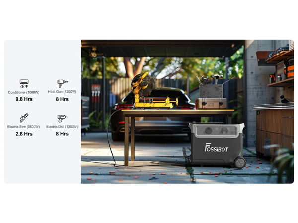 FOSSiBOT F3600 Pro hordozható erőmű – 3600 W, 3840 Wh, LiFePO4, UPS