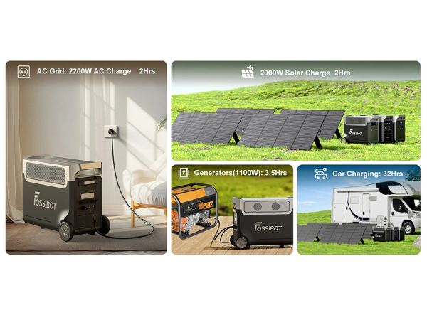 FOSSiBOT F3600 Pro hordozható erőmű – 3600 W, 3840 Wh, LiFePO4, UPS