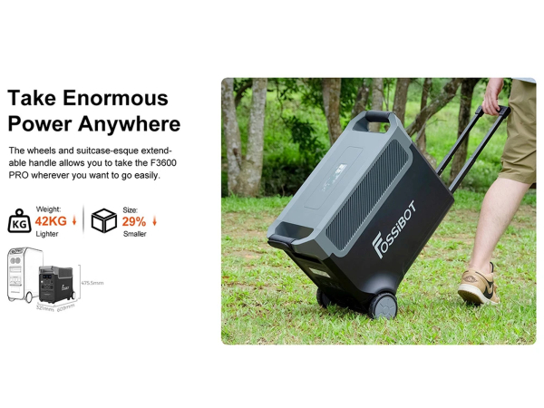 FOSSiBOT F3600 Pro hordozható erőmű – 3600 W, 3840 Wh, LiFePO4, UPS