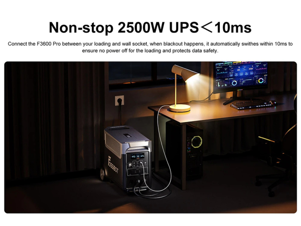 FOSSiBOT F3600 Pro hordozható erőmű – 3600 W, 3840 Wh, LiFePO4, UPS