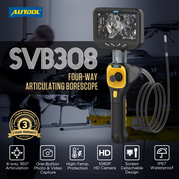 AUTOOL SVB308 autóipari endoszkóp kamera – 360° négyirányú vezérléssel