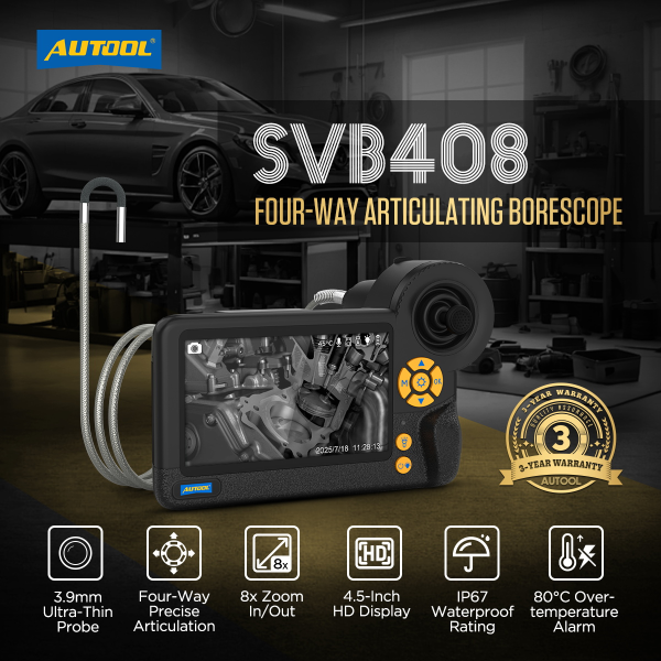 AUTOOL SVB408 3,9 mm-es 360° négyirányú autóipari endoszkóp kamera