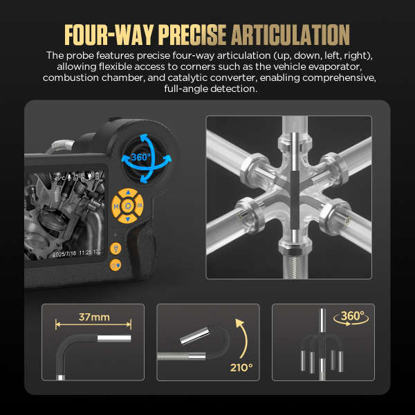 AUTOOL SVB408 3,9 mm-es 360° négyirányú autóipari endoszkóp kamera